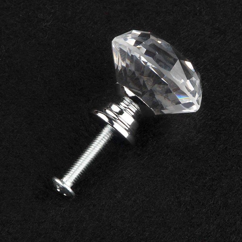 Attom Tech Home [12 PCS] 40mm Crystal Clear Glass Cabinet Drawer Pulls, Diamond Shape Cupboard Knobs with Screws for Kitchen, Dresser, Cupboard, Bathroom, Wardrobe (1.6 inch / 40mm) - Image 5